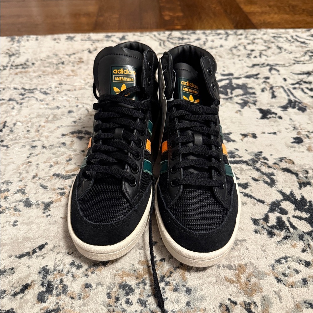 NEW adidas Americana High Black Collegiate Green Gold Sneakers size 5 MEN